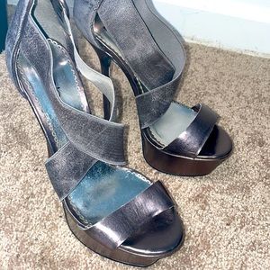 BeBe Shiny Pewter Sandal